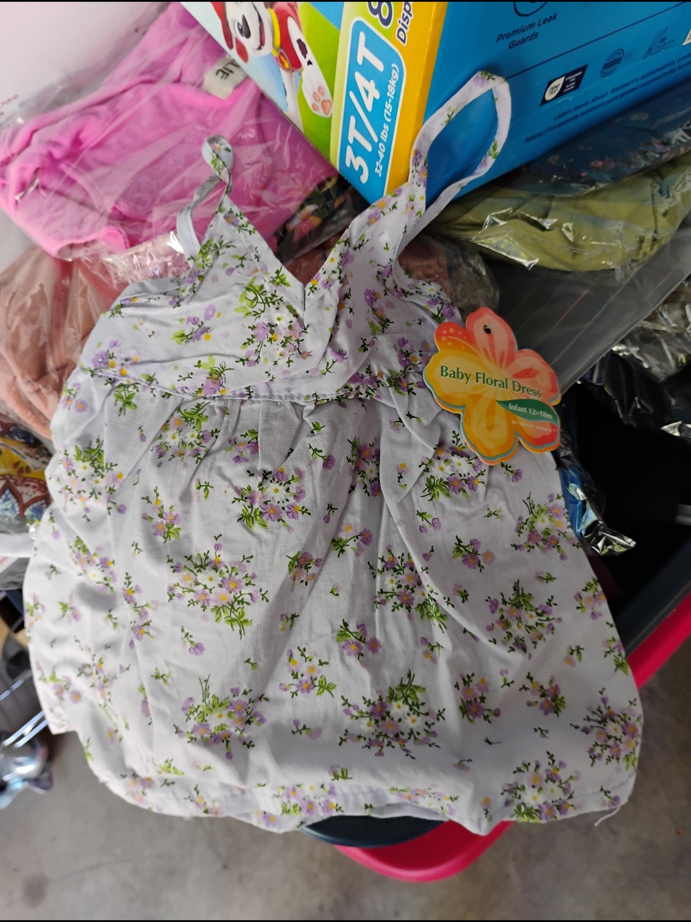 2012 Baby Floral Dress - Light Lavender with Pink & Green Flowers